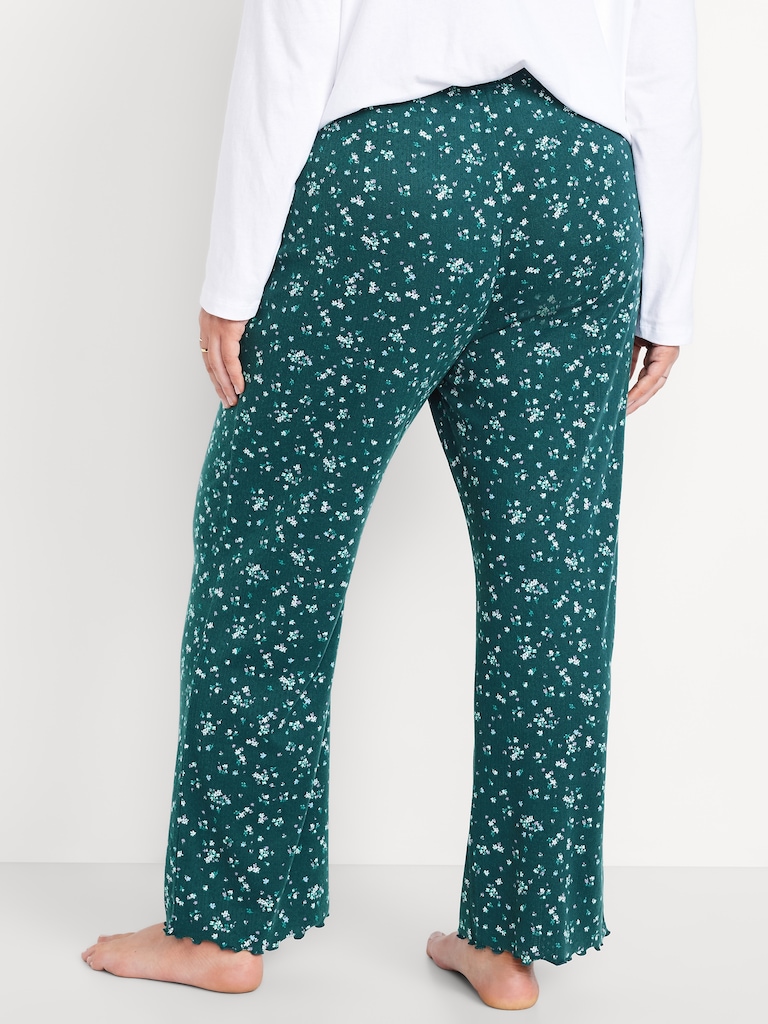 High-Waisted Cozy Rib Pajama Pants
