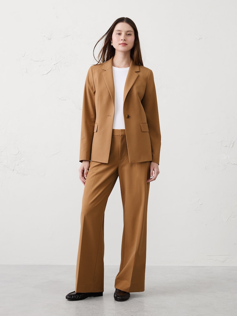 DROPPED Wide-Leg High-Rise Sculpted Trouser