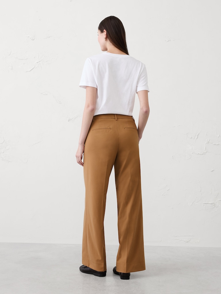 DROPPED Wide-Leg High-Rise Sculpted Trouser