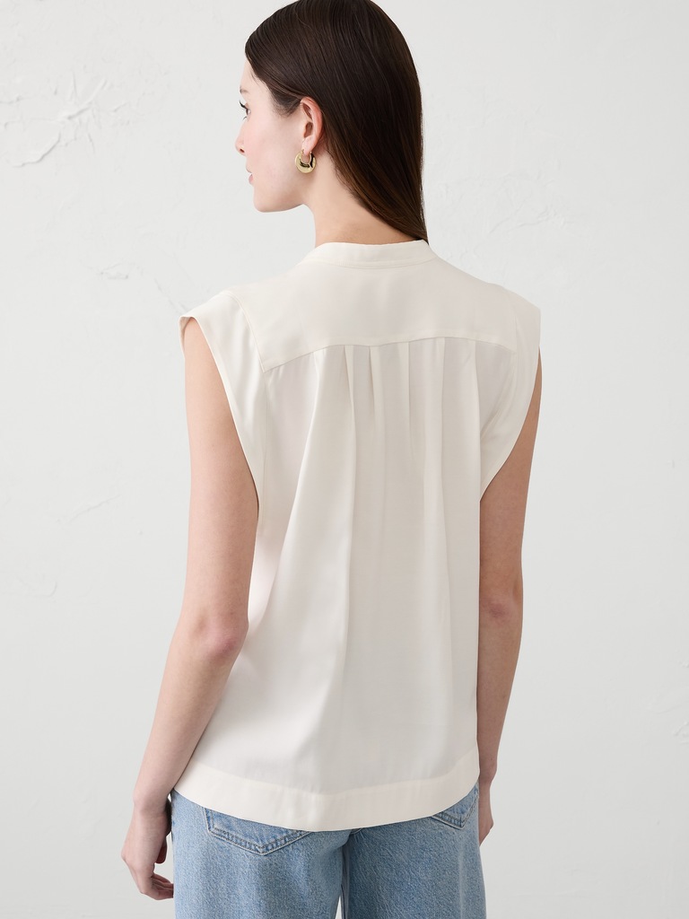 Twill Button Top