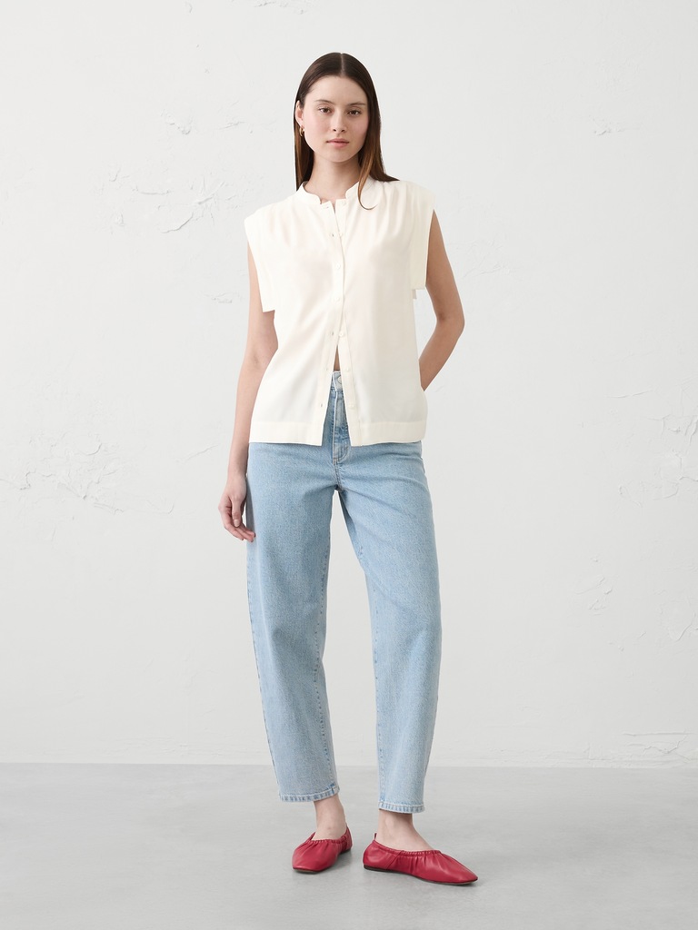 Twill Button Top