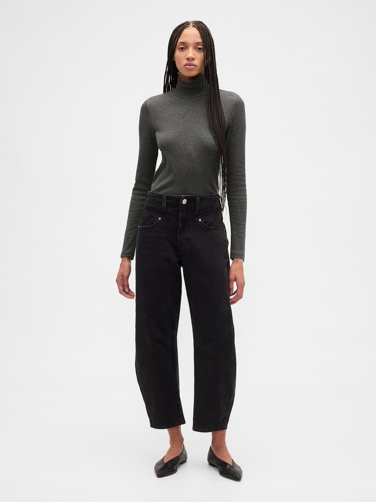 Ribbed Turtleneck T-Shirt