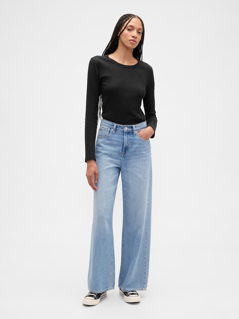 Waffle-Knit Crewneck T-Shirt