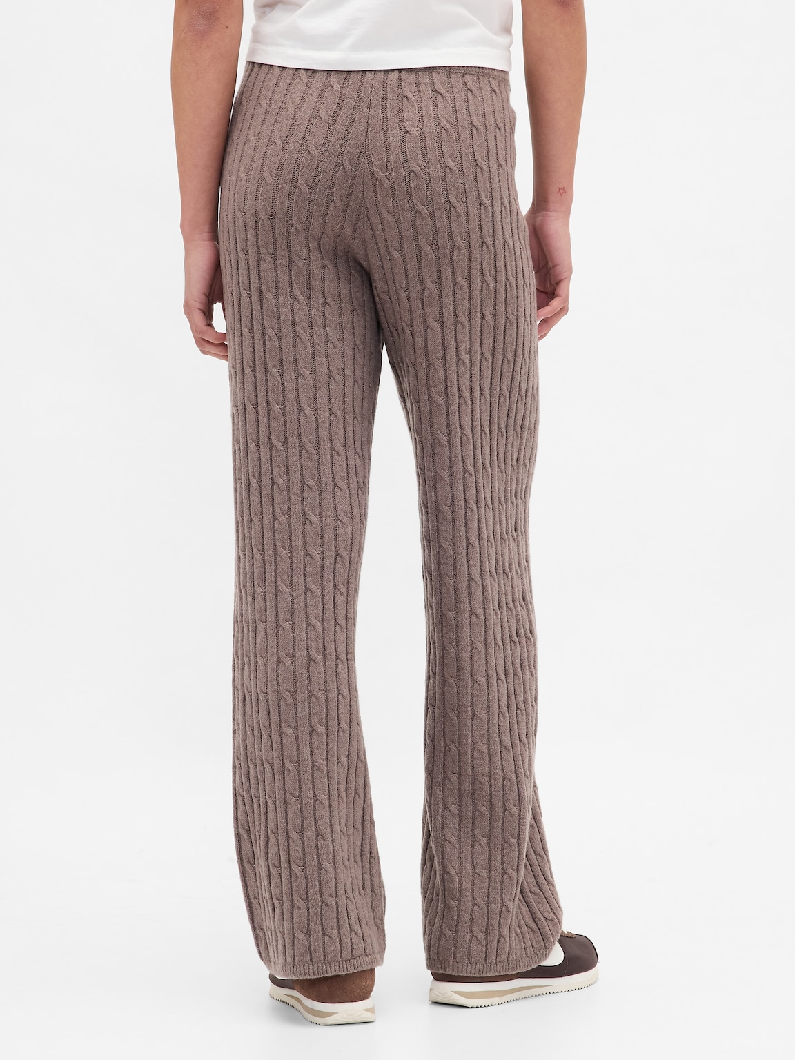 CashSoft Cable-Knit Sweater Pants