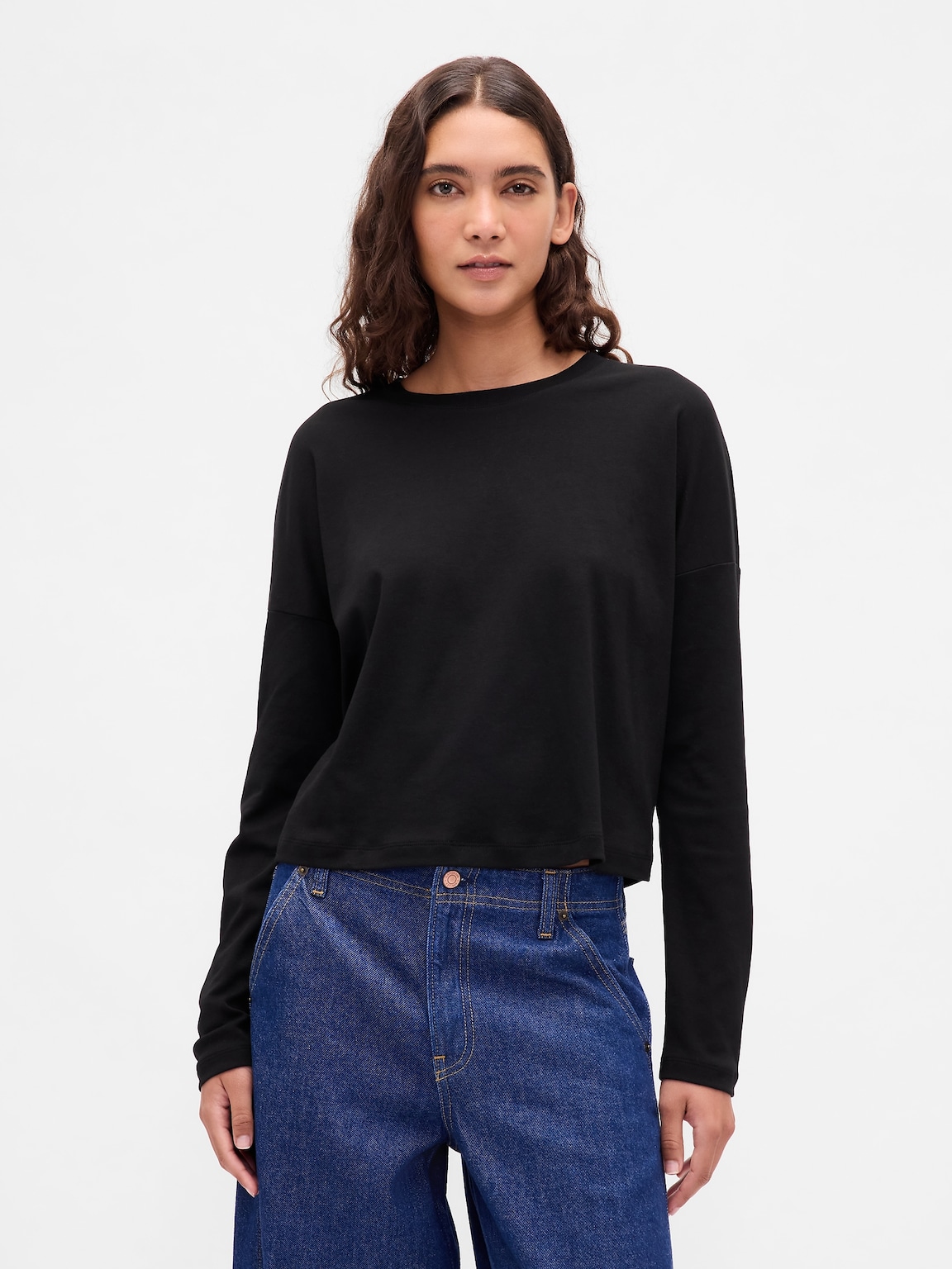 Supima® Cotton Oversized Crop T-Shirt