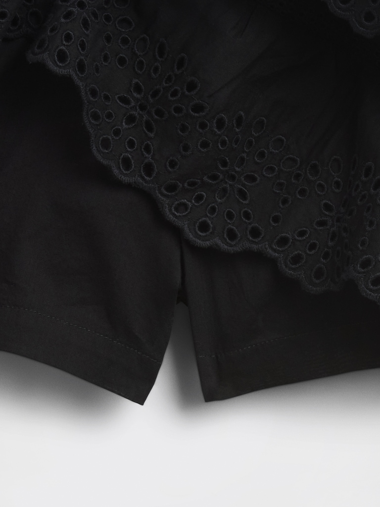 Eyelet Ruffle Mini Skort