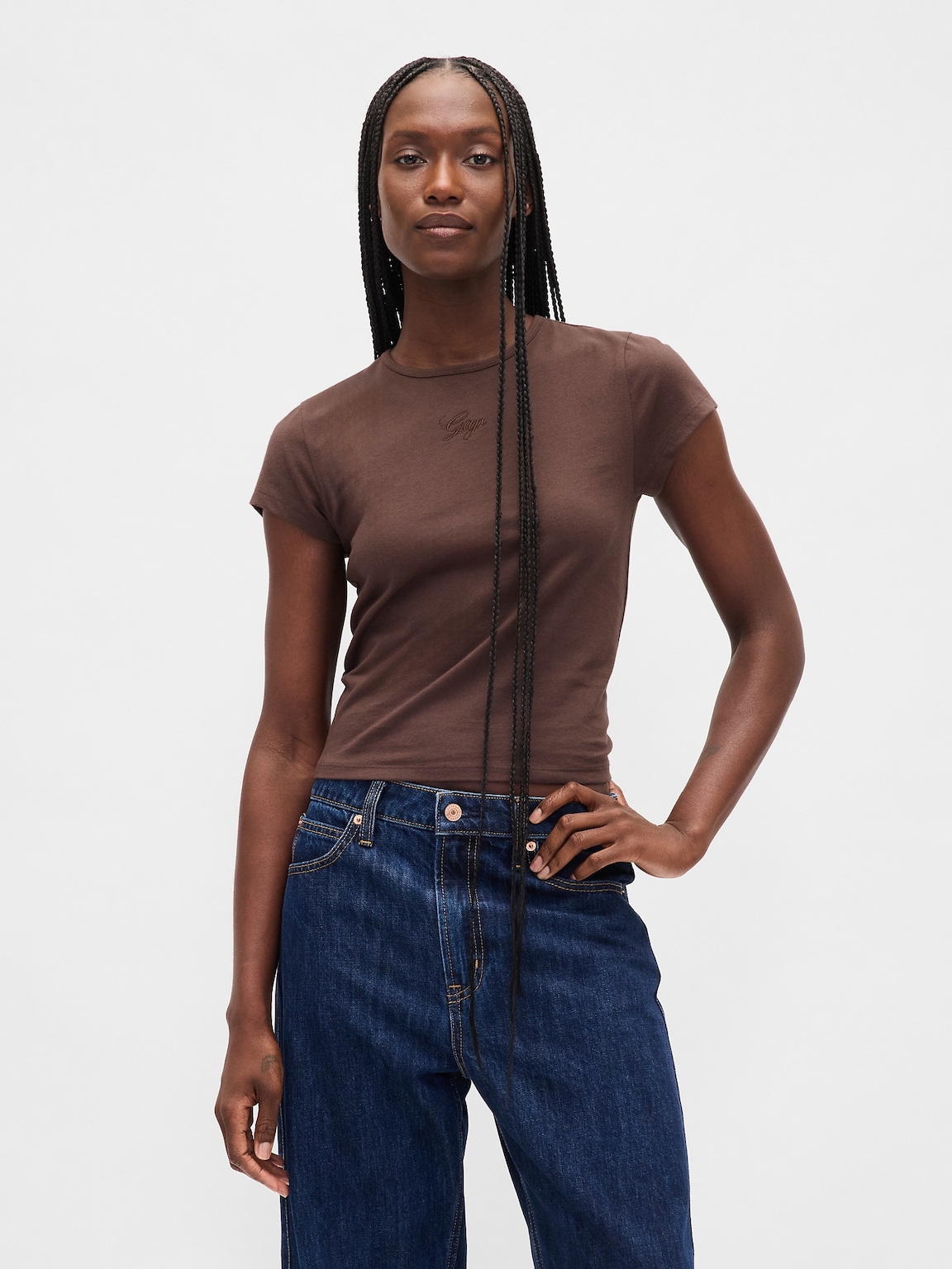 Cotton Jersey Crop Logo T-Shirt