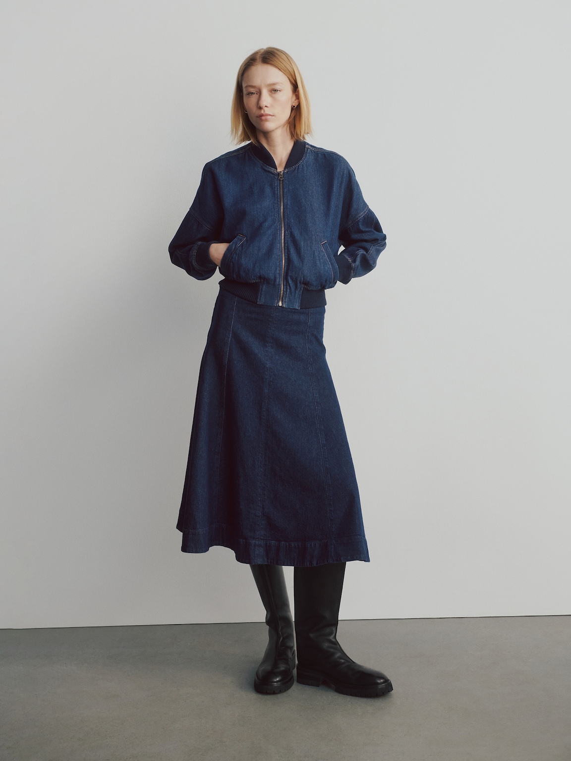 UltraSoft Denim Bomber Jacket