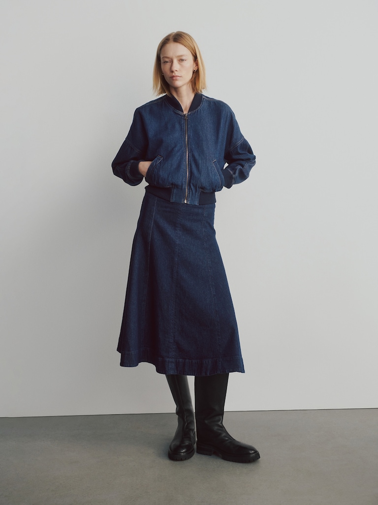 UltraSoft Denim Bomber Jacket
