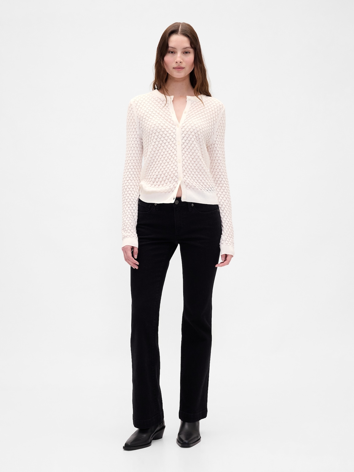CashSoft Stretch Pointelle Cardigan