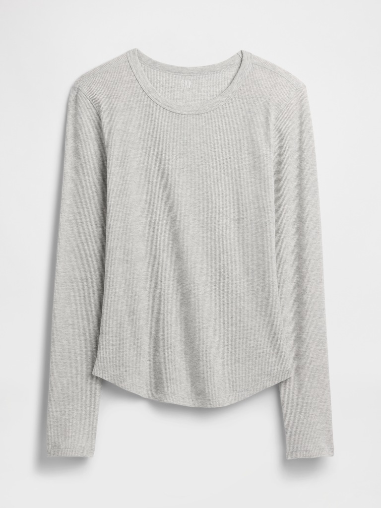Waffle-Knit Crewneck T-Shirt