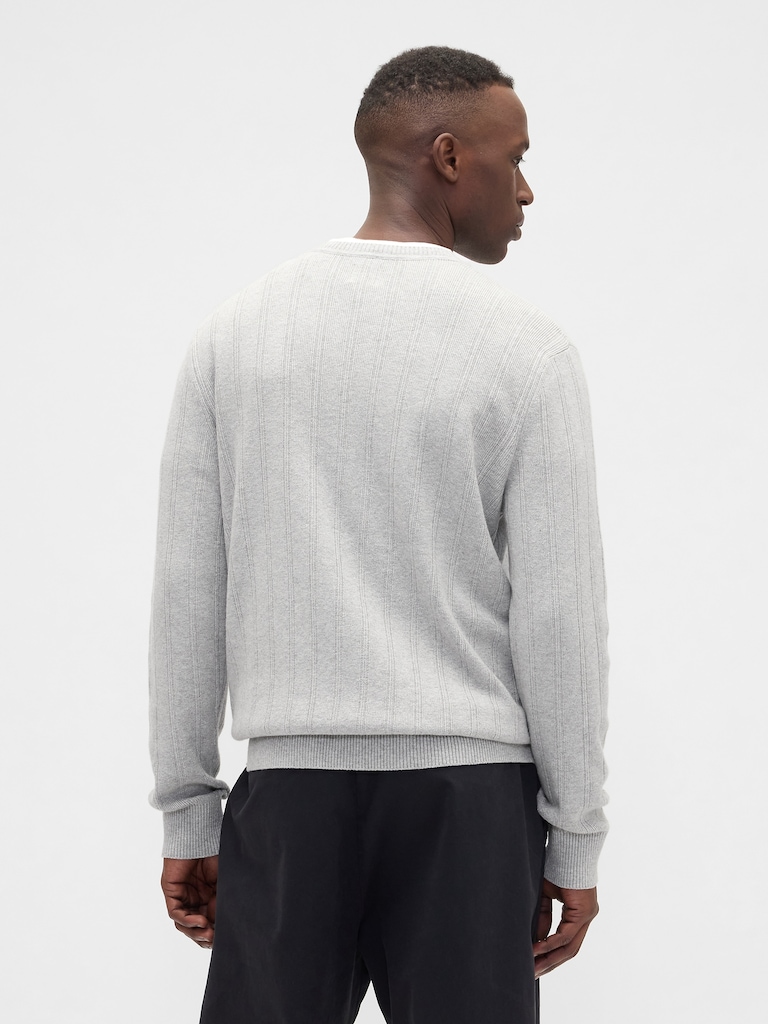 CashSoft Ribbed Crewneck Sweater