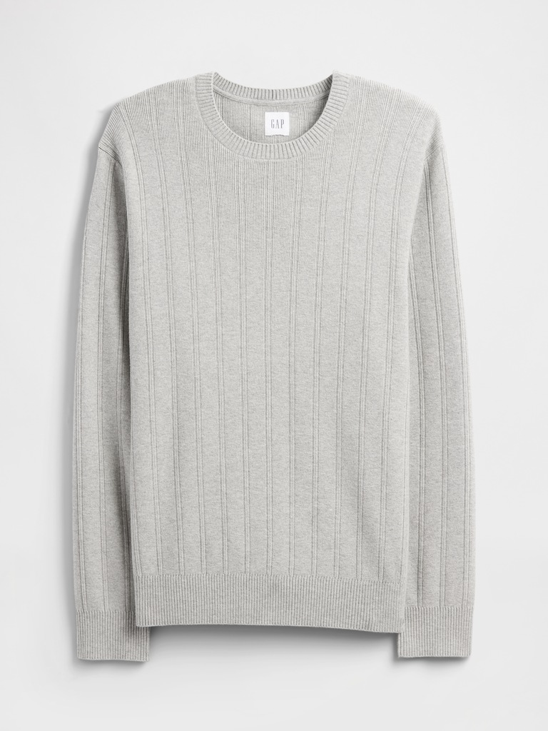CashSoft Ribbed Crewneck Sweater