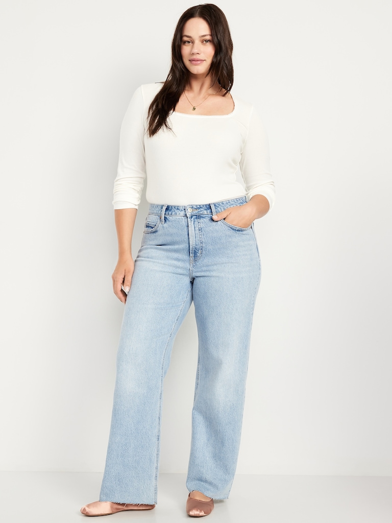 Curvy Extra High-Waisted Wide-Leg Jeans