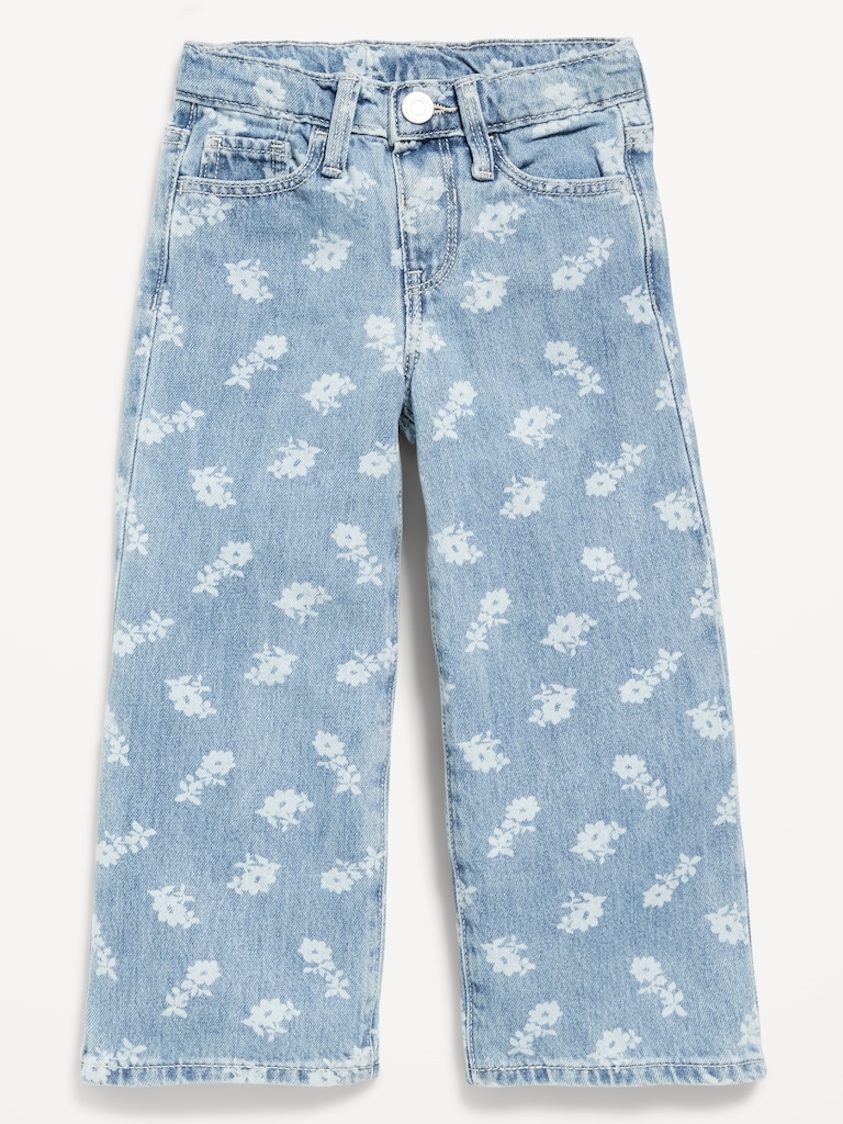Printed Baggy Wide-Leg Jeans for Toddler Girls