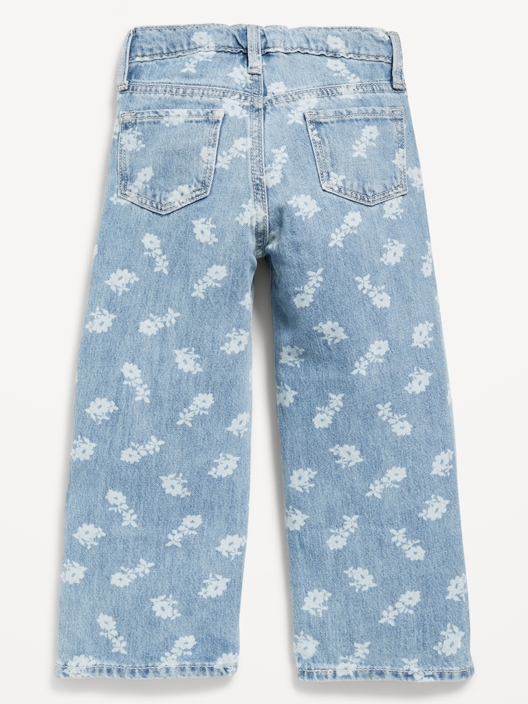 Printed Baggy Wide-Leg Jeans for Toddler Girls