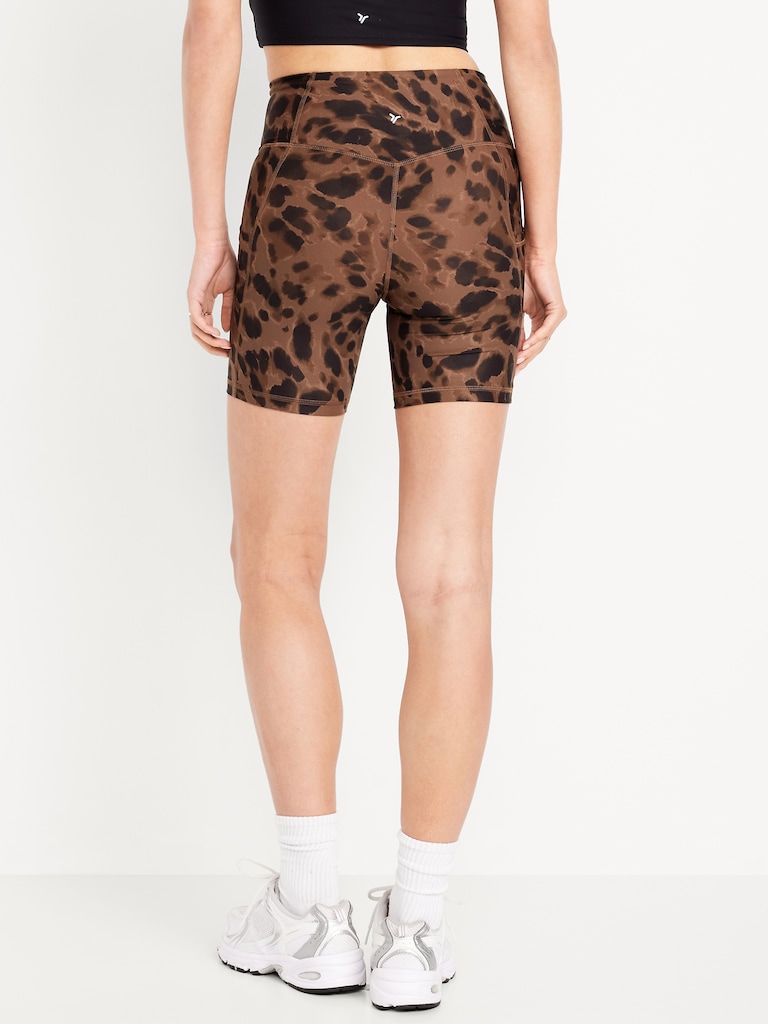 High-Waisted PowerSoft Pocket Biker Shorts -- 6-inch inseam