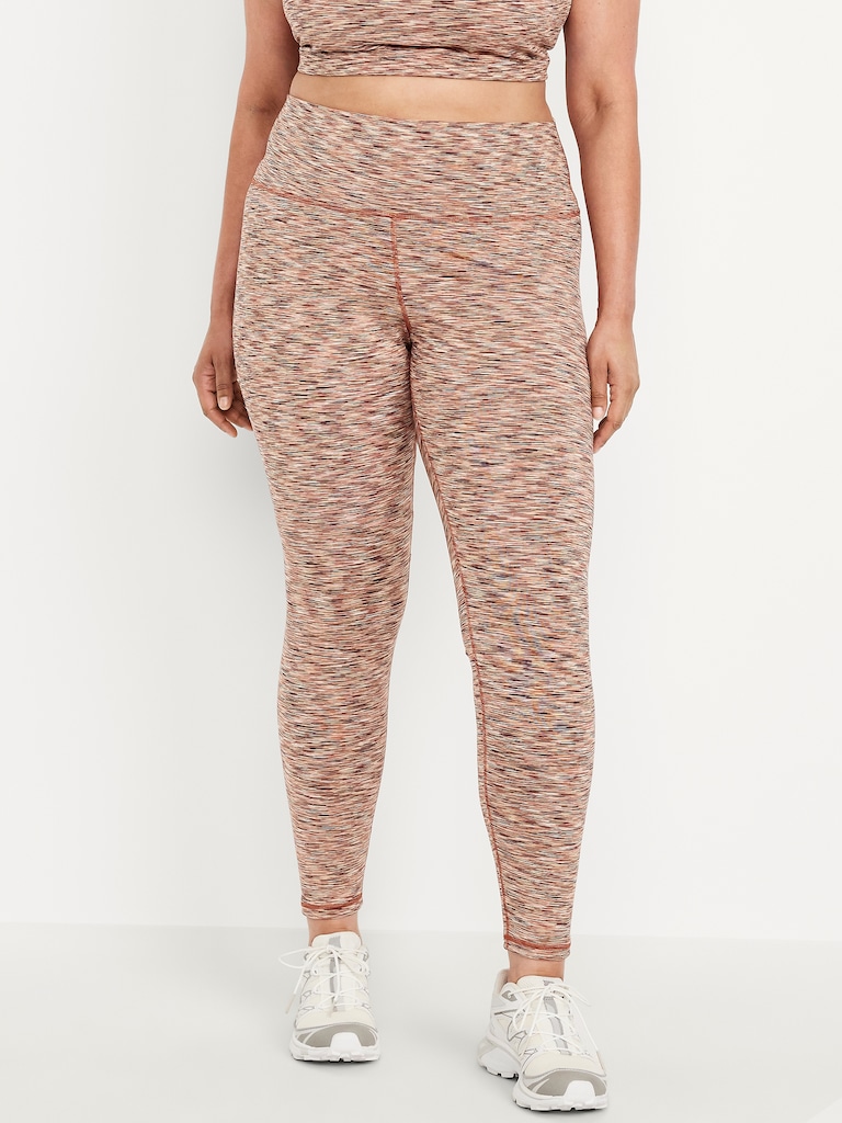 High-Waisted Space-Dye Full-Length Leggings