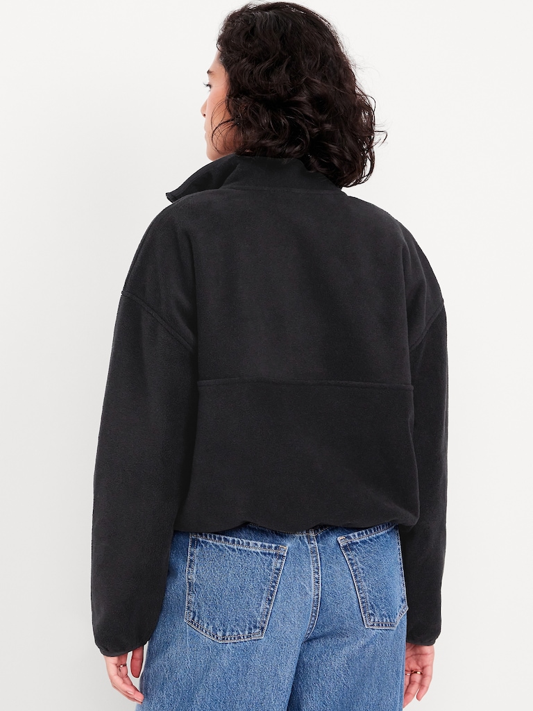 Oversized Performance Microfleece Cropped Half Zip