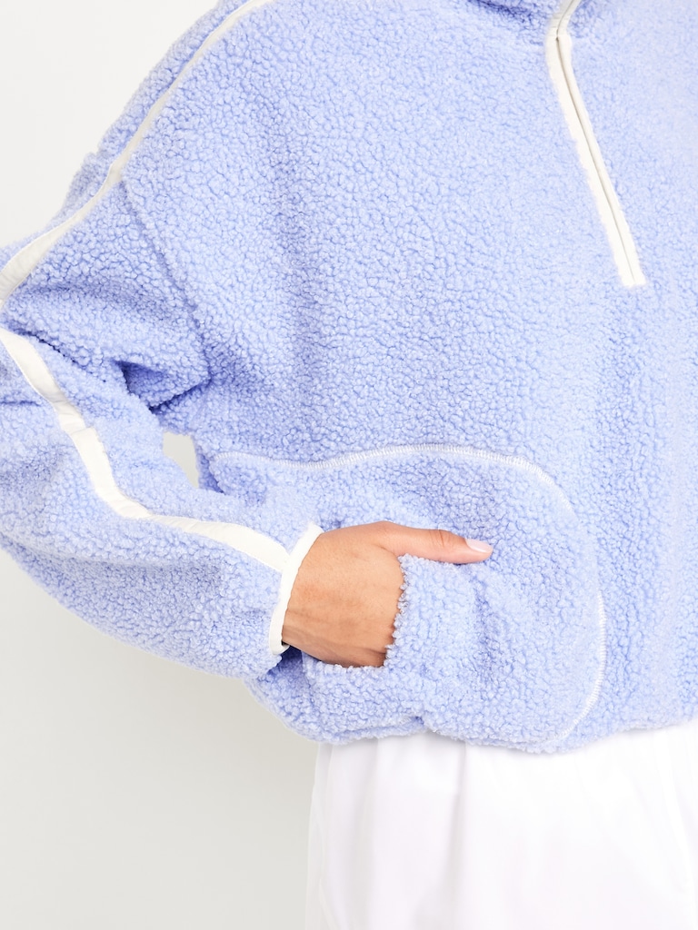 Loose Sherpa Quarter-Zip Pullover