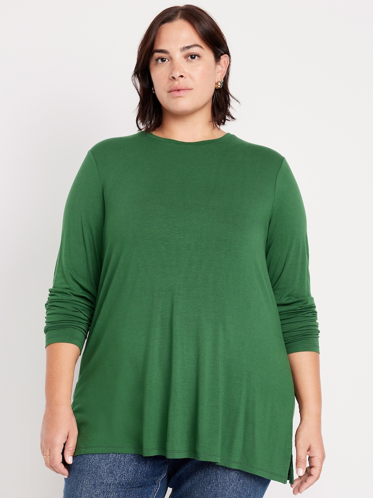 Luxe Long-Sleeve Crew-Neck Tunic