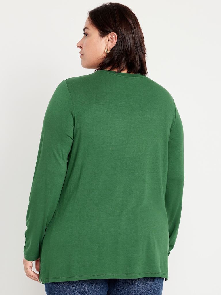 Luxe Long-Sleeve Crew-Neck Tunic