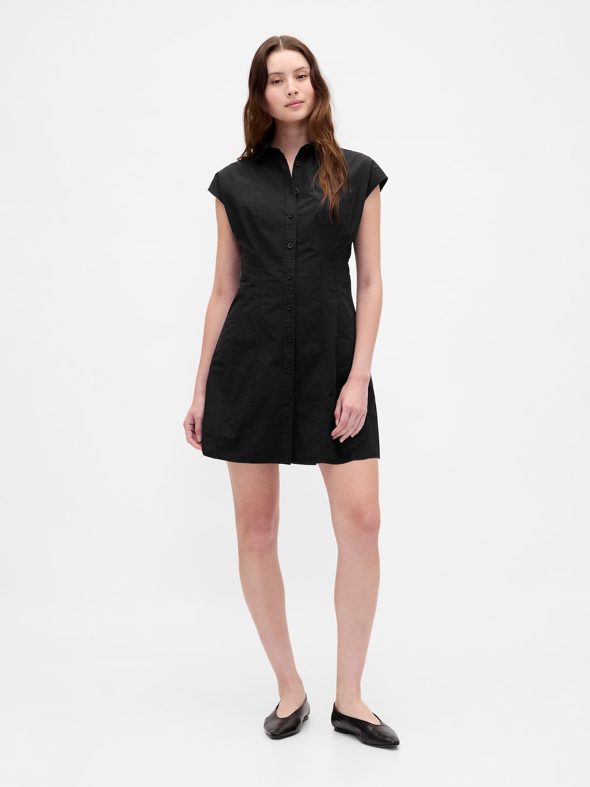 Poplin Seamed Shirtdress
