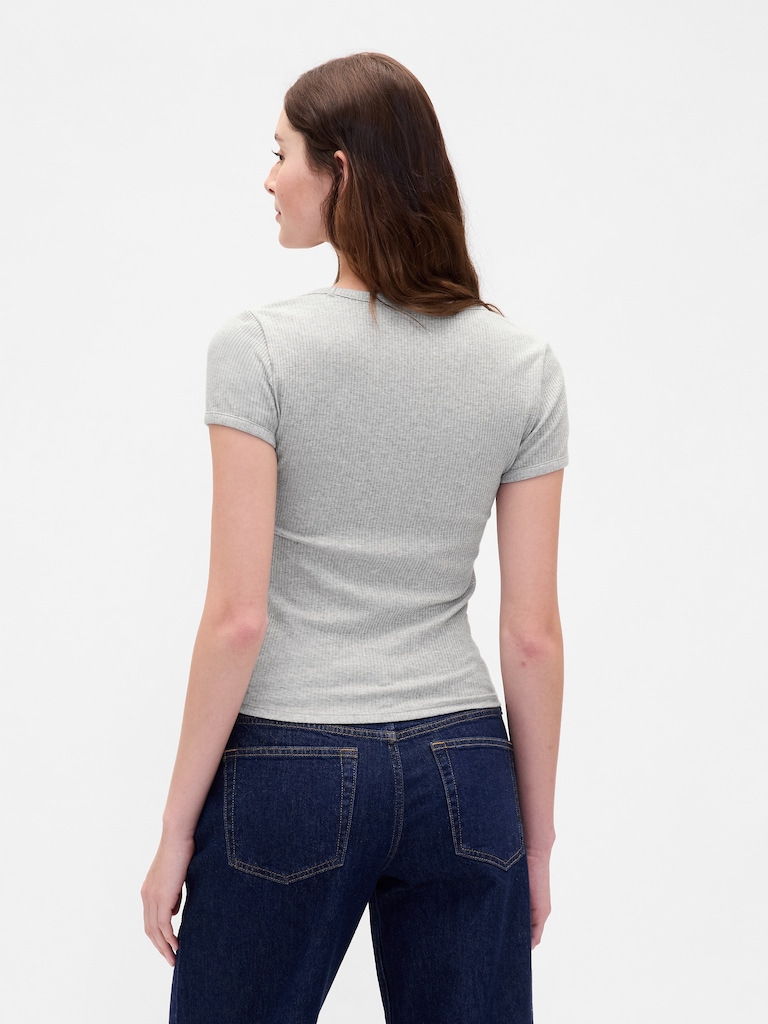Modern Rib Scoop Crop T-Shirt