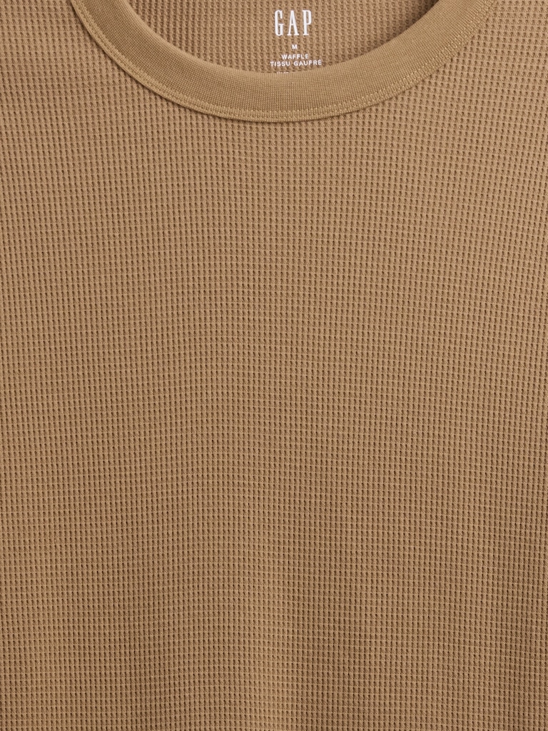 Waffle-Knit Crewneck T-Shirt