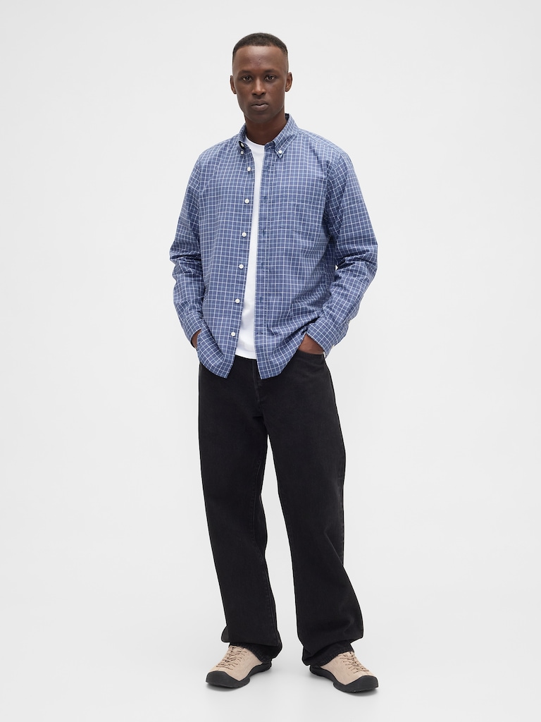 Stretch Poplin Shirt in Standard Fit