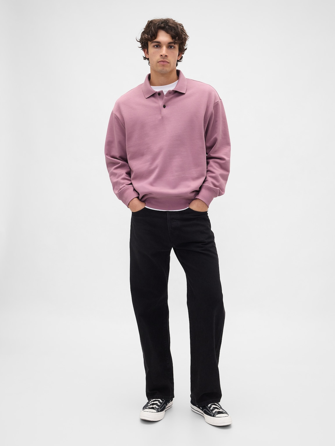 Heavyweight Oversized Polo Sweatshirt
