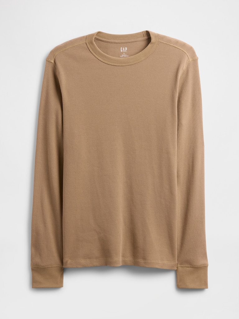 Waffle-Knit Crewneck T-Shirt