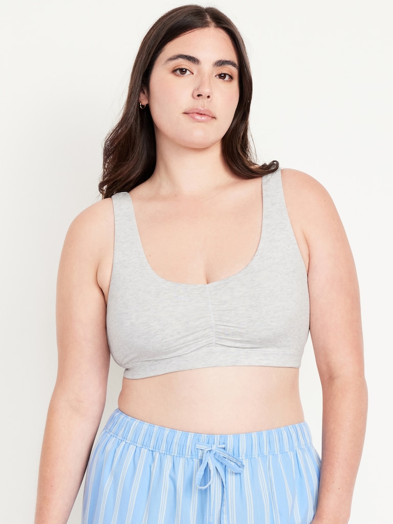 Ruched Cotton Bralette