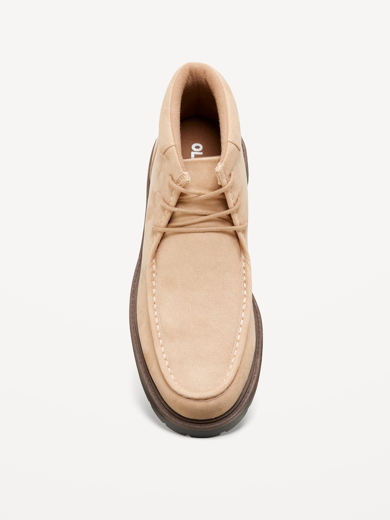 Faux-Suede Derby Boots for Men