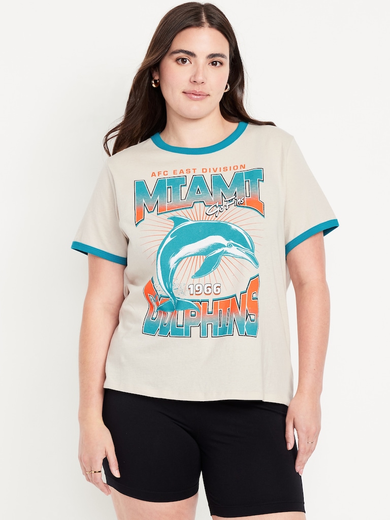Miami Dolphins EveryWear Crew-Neck Ringer T-Shirt