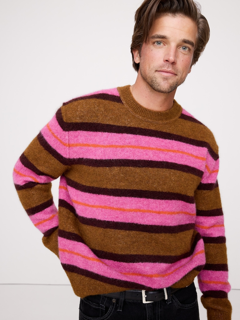 Italian Alpaca-Wool Blend Stripe Sweater