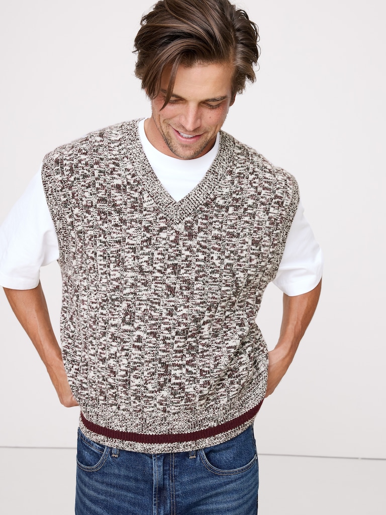Marled Merino-Blend Sweater Vest