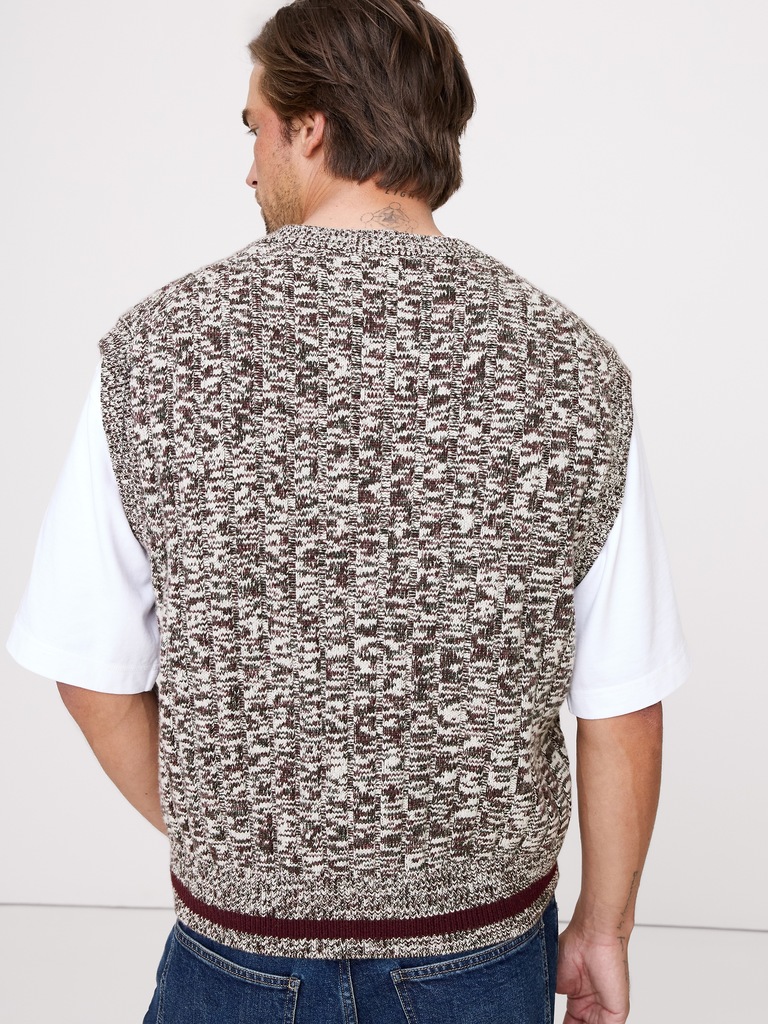 Marled Merino-Blend Sweater Vest