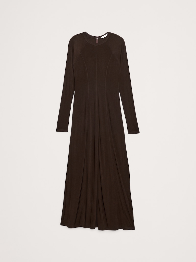 Paneled Knit Maxi Dress