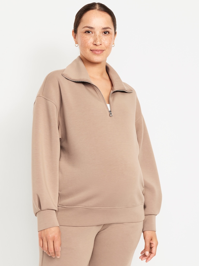 Maternity Bounce Fleece Half-Zip Pullover