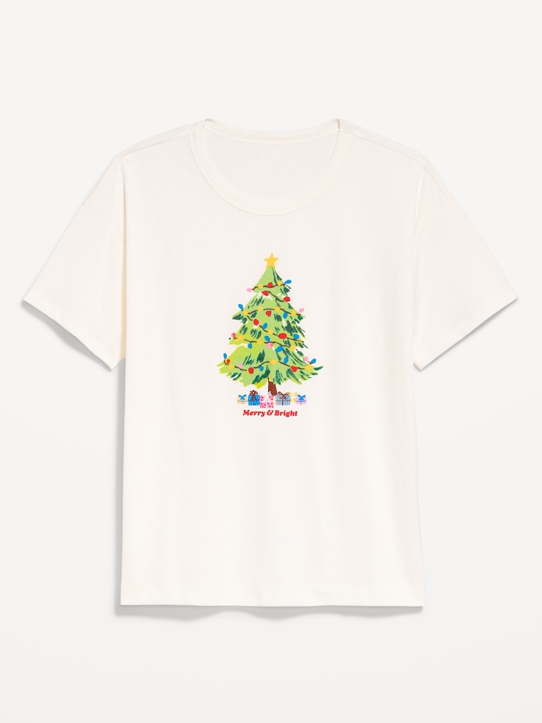 Holiday-Graphic Crew-Neck T-Shirt for Women