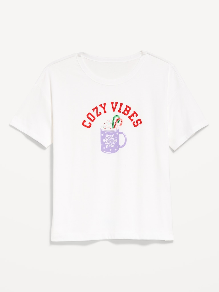 Holiday-Graphic Crew-Neck T-Shirt for Women