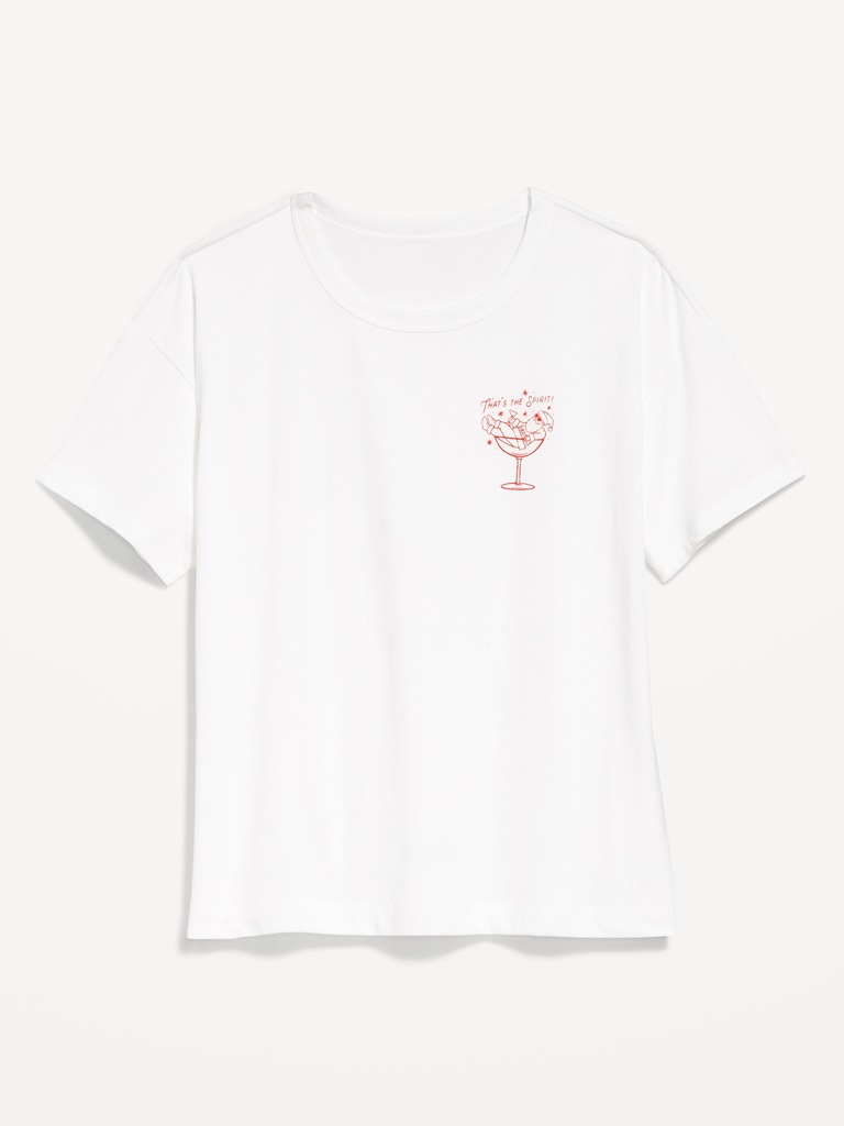 Holiday-Graphic Crew-Neck T-Shirt for Women
