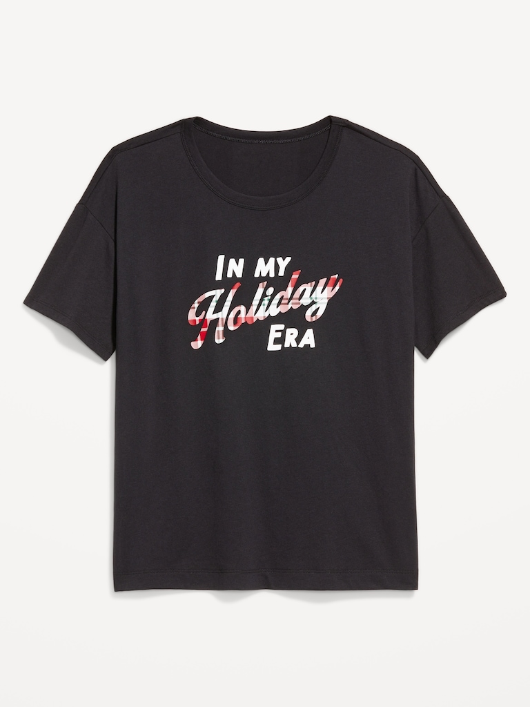 Holiday-Graphic Crew-Neck T-Shirt for Women