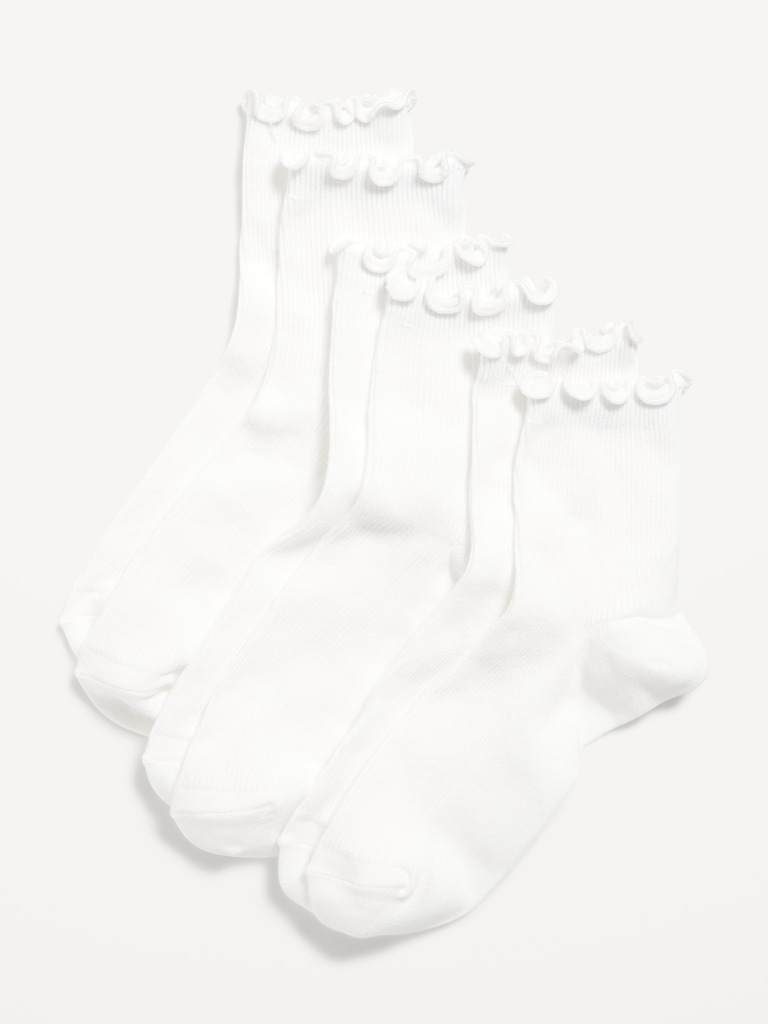 Ruffled Crew Sock 3-Pack for Women