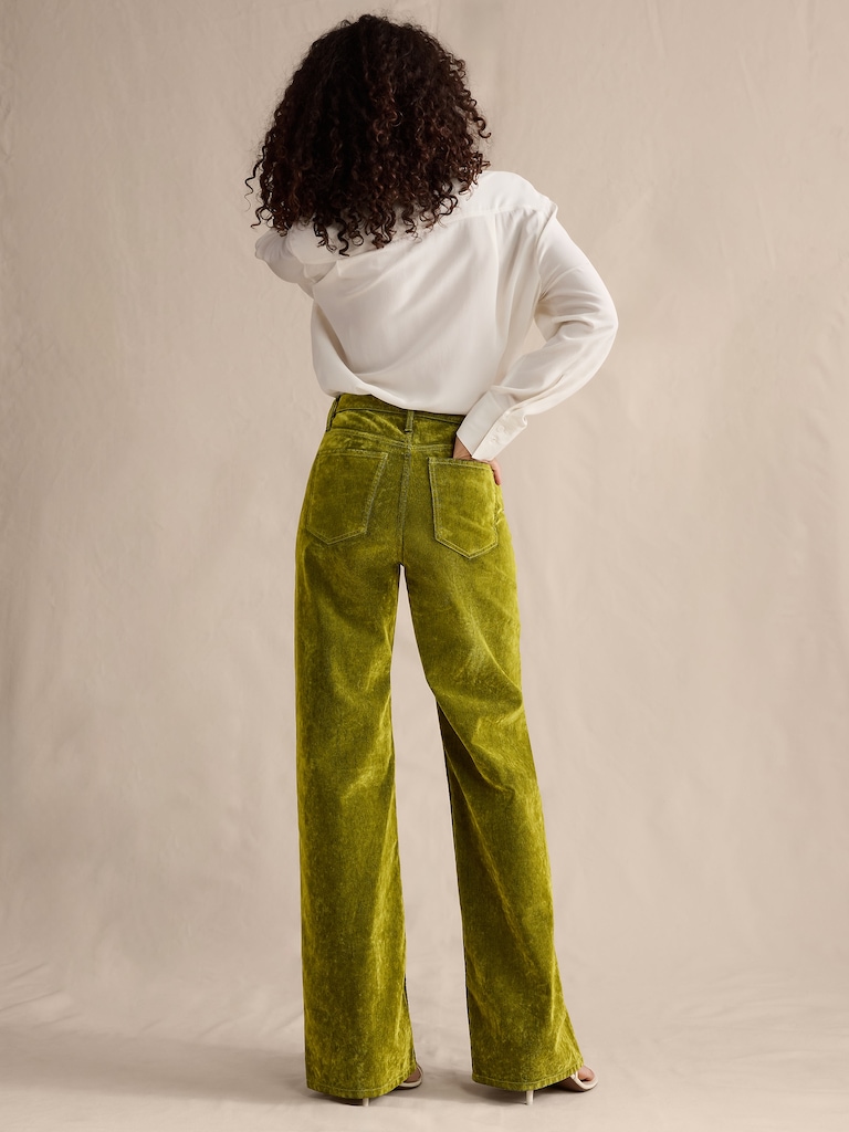 The Icon Classic Wide-Leg Flocked Jean