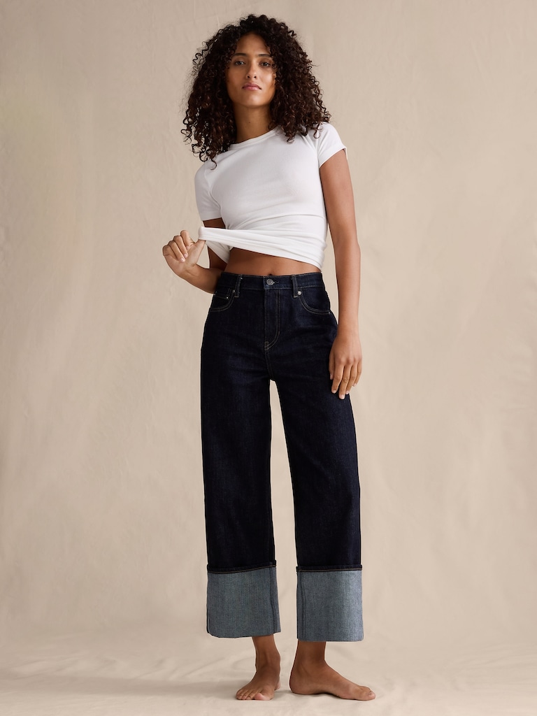 High-Rise Stovepipe Straight Leg Jean