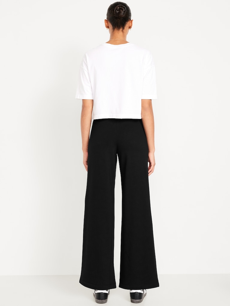 High-Waisted Fleece-Lined Super Wide-Leg Pants
