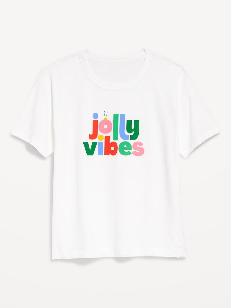 Holiday-Graphic Crew-Neck T-Shirt for Women