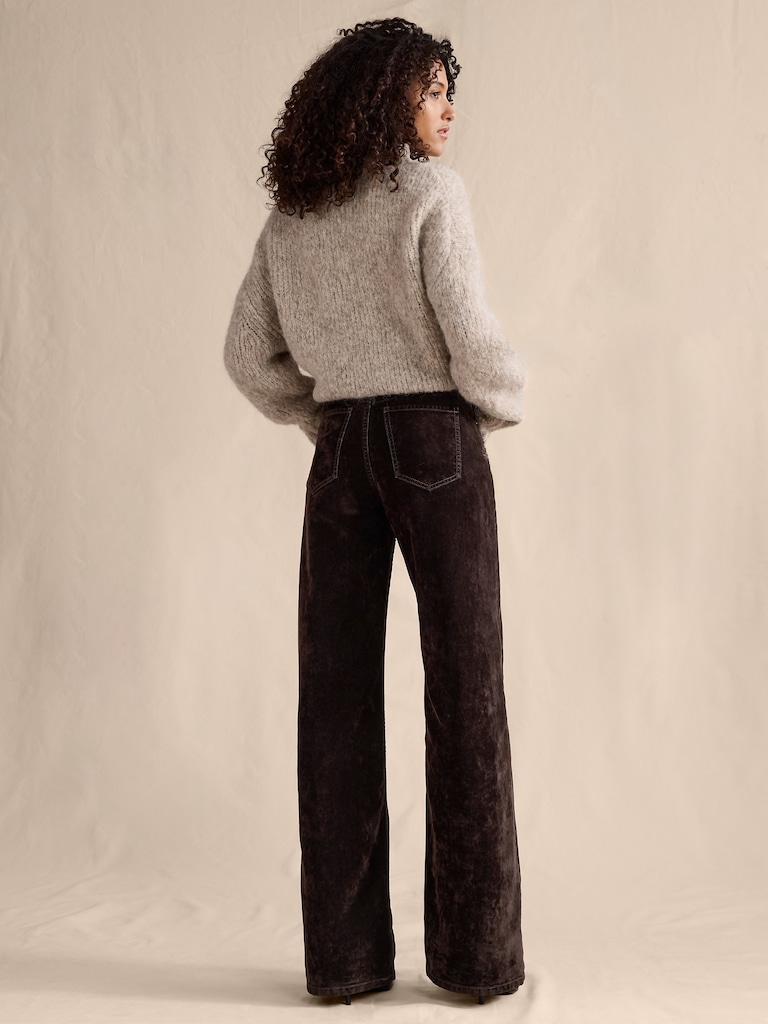 The Icon Classic Wide-Leg Flocked Jean